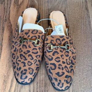 Old Navy Brown Leopard Print Mules